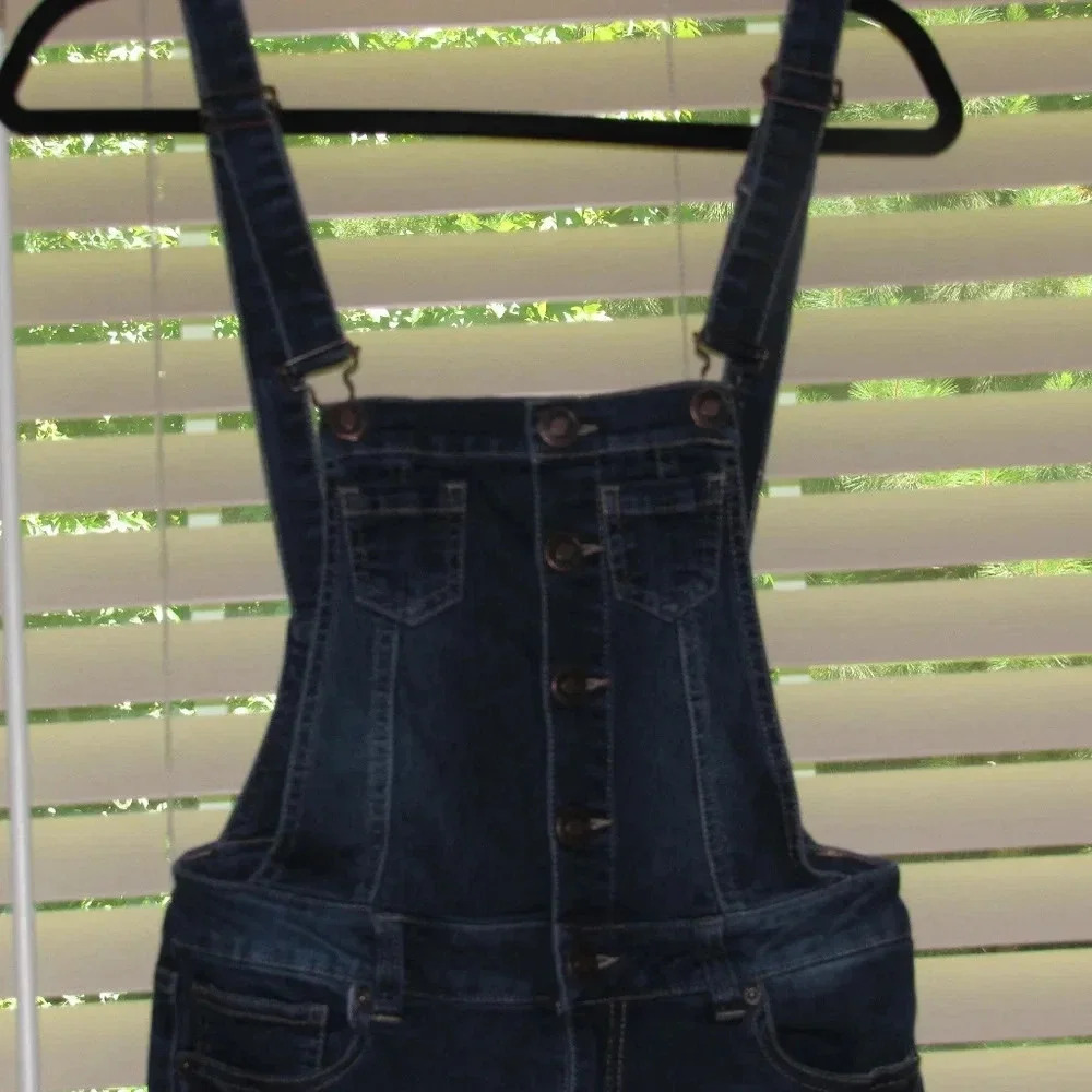MEGAN DENIM Medium Wash Overalls Size S - Picture 3 of 8